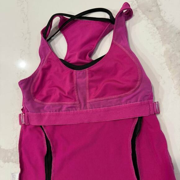 Puma Strappy Racerback Performance Tank Top Women's XS Pink Adjustable Shelf Bra - Picture 7 of 10